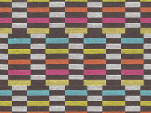 Load image into Gallery viewer, Kravet Water &amp; Stain Resistant Charcoal Gray Green Orange Magenta Off White Abstract Geometric Upholstery Fabric