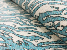Load image into Gallery viewer, Pollack New Wave Oasis Aqua Blue Grey Sunbrella Indoor Outdoor Upholstery Fabric