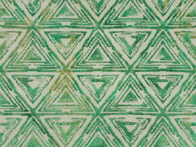 Load image into Gallery viewer, Heavy Duty Abstract Geometric Emerald Shamrock Green White Velvet Upholstery Fabric