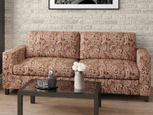 Load image into Gallery viewer, Heavy Duty Abstract Paisley Tapestry Chocolate Brown Red Beige Upholstery Fabric