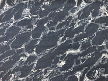 Load image into Gallery viewer, Reversible Water &amp; Stain Resistant Indoor Outdoor Marbled Denim Blue Grey Off White Upholstery Drapery Fabric