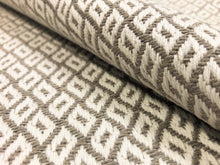 Load image into Gallery viewer, Designer Water &amp; Stain Resistant Polypropylene Indoor Outdoor Beige Cream Diamond Upholstery Fabric