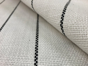 Perennials Rough Outline Blanca 875-28 Water & Stain Resistant Black White Stripe Nautical Upholstery Fabric