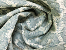 Load image into Gallery viewer, Zimmer-Rohde 1044108685 Marjory Woven Aqua Blue Off White Ikat Ethnic Geometric Upholstery Fabric