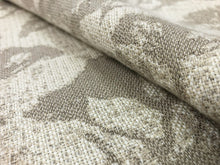 Load image into Gallery viewer, Designer Water &amp; Stain Resistant Indoor Outdoor Botanical Floral Neutral Taupe Beige Upholstery Drapery Fabric WHS 5162