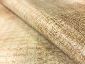 Gucci Beige Leather Fabric, Brown/Beige vinyl fabric by the yard