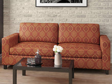 Load image into Gallery viewer, Heavy Duty Geometric Medallion Red Burgundy Beige Gold Upholstery Drapery Fabric