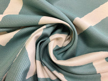 Load image into Gallery viewer, Kravet 32567-1516 Aqua Blue Off White Chevron Zig Zag Woven Water &amp; Stain Resistant Upholstery Fabric
