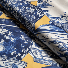 Load image into Gallery viewer, Lee Jofa Pandan Print Fabric / Maize/Blue