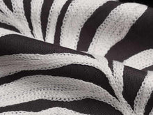Load image into Gallery viewer, Cotton Linen Off White Ash Black Botanical Floral Embroidered Drapery Fabric