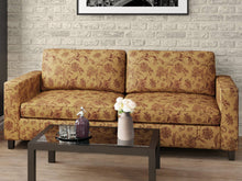 Load image into Gallery viewer, Heavy Duty Floral Mustard Gold Burgundy Red Upholstery Drapery Fabric