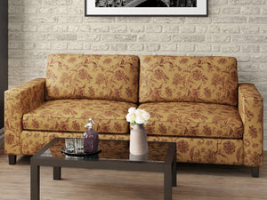 Heavy Duty Floral Mustard Gold Burgundy Red Upholstery Drapery Fabric