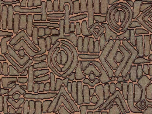 Designer Rose Grey Abstract Art Deco Geometric Cut Velvet Upholstery Fabric