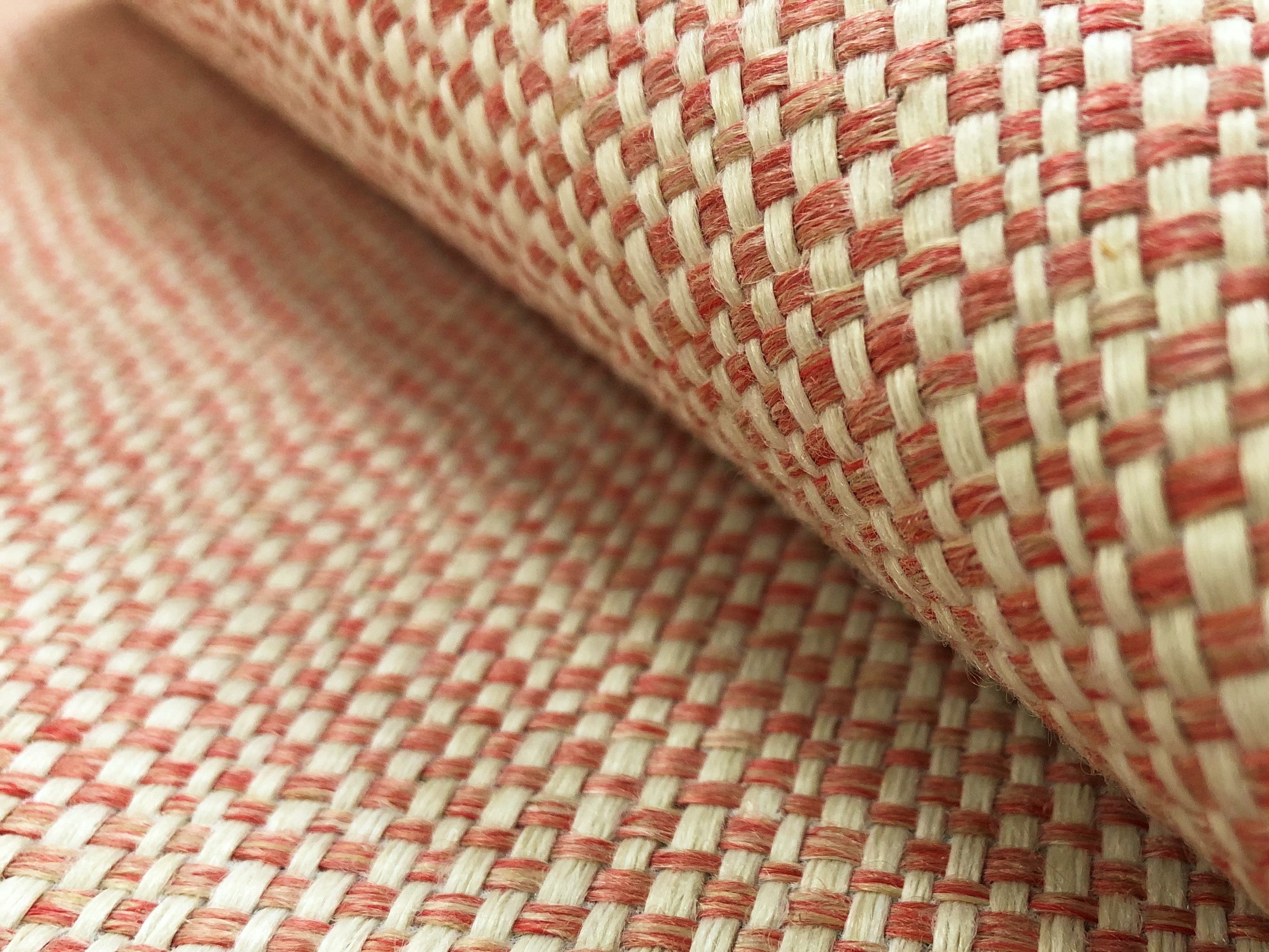 Designer Reversible Water & Stain Resistant Woven Cream Magenta Pink Stripe Nautical Upholstery Drapery offers Fabric STA1238