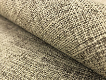 Load image into Gallery viewer, Designer Water &amp; Stain Resistant Faux Linen Textured Woven Taupe Neutral Mid Century Modern Upholstery Fabric