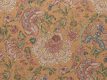 Load image into Gallery viewer, Mauve Burgundy Green Caramel Floral Upholstery Drapery Fabric
