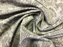 Load image into Gallery viewer, Gray Charcoal Nylon Raincoat Outdoor Water Resistant Animal Print Snake Python Reptile Fabric