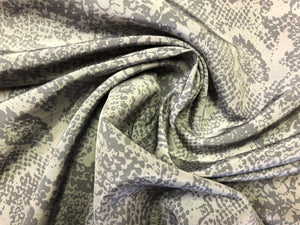 Gray Charcoal Nylon Raincoat Outdoor Water Resistant Animal Print Snake Python Reptile Fabric