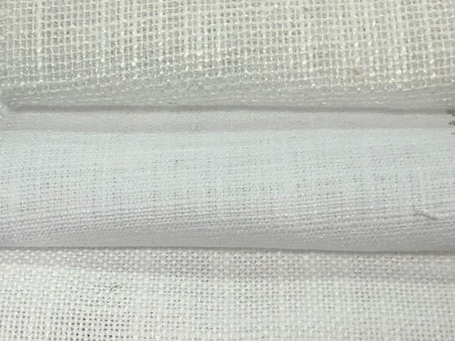 Faux Linen Semi Sheer White White Ivory Drapery Fabric