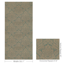 Load image into Gallery viewer, Lee Jofa Acanthus Damask Fabric / Blue