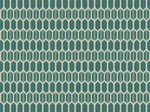 Crypton Water & Stain Resistant Teal Green Cream Geometric Upholstery Drapery Fabric