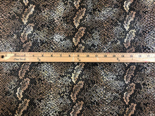Load image into Gallery viewer, 1.75 Yard Designer Textured Snake Reptile Brown Grey Black Faux Leather Upholstery Vinyl