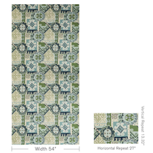 Load image into Gallery viewer, Lee Jofa Batangas Print Fabric / Aqua/Leaf