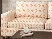 Load image into Gallery viewer, Heavy Duty Cream Orange Geometric Abstract Upholstery Drapery Fabric