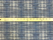 Load image into Gallery viewer, Designer Navy Blue Beige Nautical Abstract Stripe Upholstery Drapery Fabric
