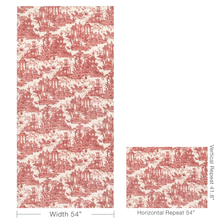 Load image into Gallery viewer, Lee Jofa Pagoda Toile Fabric / Garnet