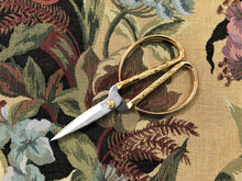 Load image into Gallery viewer, Kravet Design 14550-8 Floral Botanical Beige Burgundy Red Teal Blue Black Mauve Tapestry Upholstery Fabric