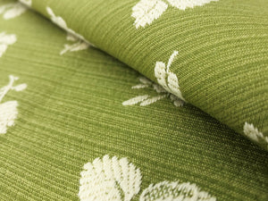 Reversible Kravet Beige Lime Green Small Scale Floral Strie Botanical Upholstery Drapery Fabric