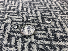 Load image into Gallery viewer, Perennials Dapper Shale Navy Blue Denim Gray Outdoor Water Resistant Abstract Geometric Upholstery Drapery Fabric