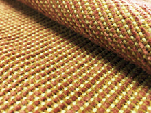 Load image into Gallery viewer, Reversible Rusty Red Beige Small Scale Check Geometric Chenille Mid Century Modern Upholstery Drapery Fabric