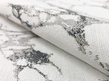 Load image into Gallery viewer, Reversible Water &amp; Stain Resistant Indoor Outdoor Marbled Denim Blue Grey Off White Upholstery Drapery Fabric