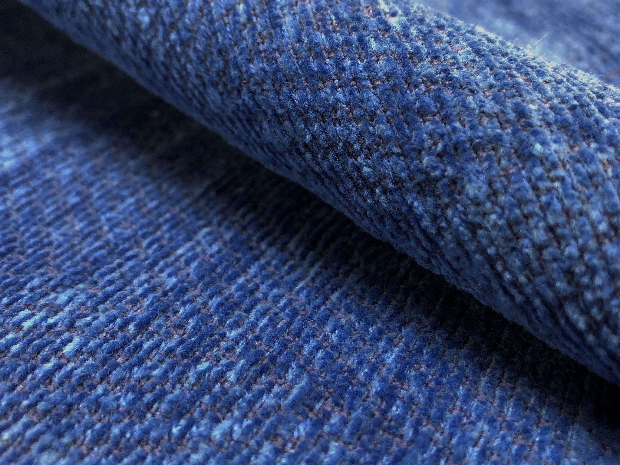 Royal Blue Herringbone Chenille Fabric Fabric Bistro Columbia