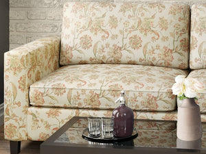 Heavy Duty Floral Seafoam Green Beige Coral Upholstery Drapery Fabric