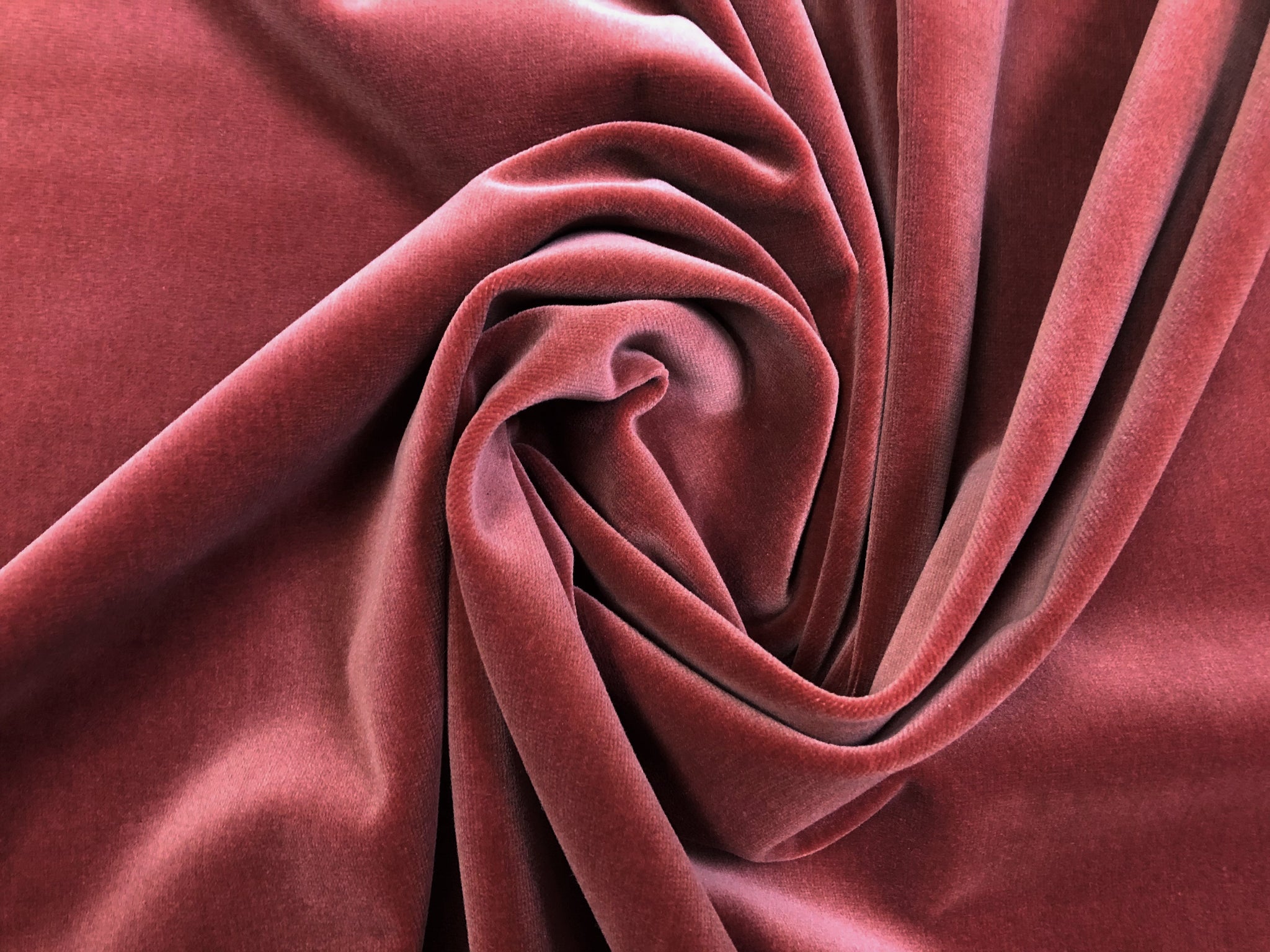 Rose Pink Plain Solid Velvet Upholstery Fabric by The Yard