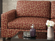 Load image into Gallery viewer, Heavy Duty Floral Burgundy Red Ivory Gold Upholstery Drapery Fabric