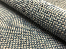 Load image into Gallery viewer, Mid Century Modern Denim Blue Gray Light Pink Tweed Upholstery Fabric