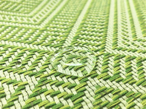 1.3 Yard of Schumacher Tortola Kiwi Lime Green Beige Geometric Woven Indoor Outdoor Water Resistant Upholstery Fabric