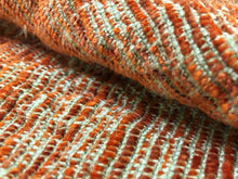 Load image into Gallery viewer, Designer Burnt Orange Taupe Woven Rustic Kilim Textured Ethnic Chenille Upholstery Fabric