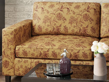 Load image into Gallery viewer, Heavy Duty Floral Mustard Gold Burgundy Red Upholstery Drapery Fabric