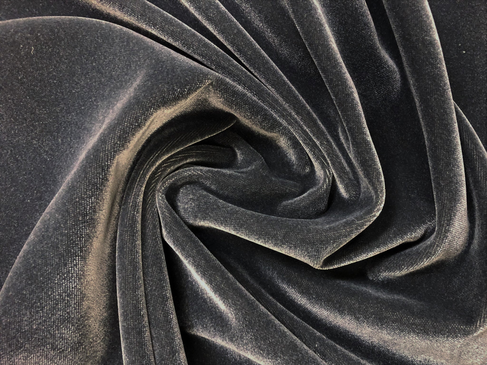 Charcoal Grey Velvet Fabric, Fabric Bistro, Columbia