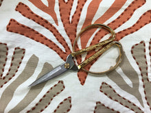 Load image into Gallery viewer, Designer Embroidered Nautical Orange Beige Ivory Tan Coral Cotton Drapery Fabric