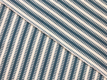Load image into Gallery viewer, Reversible Pindler Seaton Pewter Woven French Blue Cream Ivory Geometric Stripe Nautical Upholstery Drapery Fabric