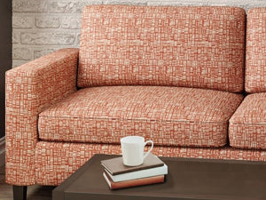 Heavy Duty Burnt Orange Beige Abstract MCM Upholstery Drapery Fabric