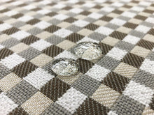 Load image into Gallery viewer, Designer Indoor Outdoor Water &amp; Stain Resistant Small Check Geometric Beige Grey White Taupe Upholstery Drapery Fabric