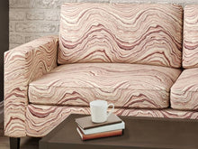 Load image into Gallery viewer, Heavy Duty Cream Purple Mauve Taupe Geode Abstract Upholstery Drapery Fabric