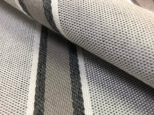 1.5 Yard Indoor Outdoor Gray White Charcoal Sunbrella Stripe Water Resistant Nautical Marine Upholstery Drapery Fabric